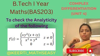 To check Analyticity of function although CR satisfied L4 [upl. by Kilan930]