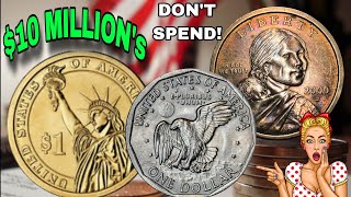 Top 7 Ultra US One Dollar most Valuable Gold amp Anthony Dollar Coins Worth money [upl. by Ynaittirb]