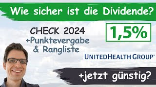 UnitedHealth Group Aktienanalyse 2024 Wie sicher ist die Dividende günstig bewertet [upl. by Orhtej]