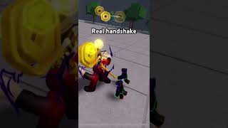 Real handshake roblox thestrongestbattlegrounds [upl. by Ellah]