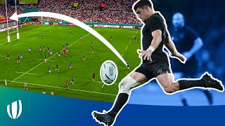 The LONGEST drop goals in Rugby World Cup History  Dan Carter Stuart Hogg amp Zinzan Brooke [upl. by Noevad210]