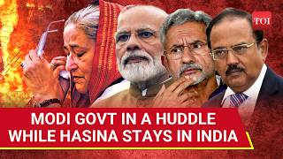 Sheikh Hasina Stranded In India As Bangladesh Plane Leaves Hindon Base  Jaishankar Briefs Leaders [upl. by Ahsiuq]