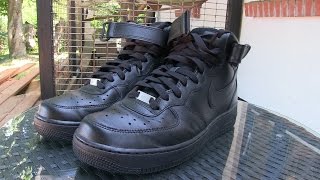 Nike  Air Force 1 MID 07 Black  Quick Review  On Feet [upl. by Leahicm]