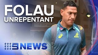 Wallabies Israel Folau not backing down from controversial posts  Nine News Australia [upl. by Uella]