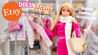 Barbie ETSY Shop Haul Realistic Doll Clothes amp Accessories Review  Christmas Doll Fashion [upl. by Haissem]