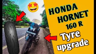 Honda hornet 160r Tyre upgraded  Honda hornet 160r modification bike [upl. by Oberon680]