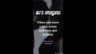 BTS IMAGINE  When you have a kiss scene in your movie 💋 bts btsreaction btsimagine [upl. by Aerdnac]