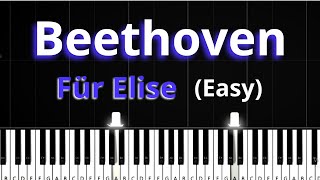 Beethoven  How To Play Für Elise Piano Tutorial with Easy Slow Version [upl. by Ashely586]