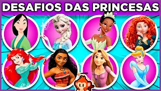 👸🏰 Desafios DISNEY PRINCESAS  25 jogos para testar seus conhecimentos raciocínio e memória quiz 🐵 [upl. by Maryjo753]