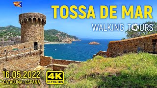 4K Tossa de Mar Catalonia Spain Walking Tour • May 2022 [upl. by Yelats]