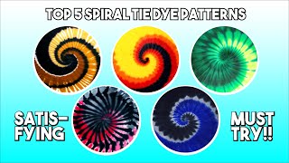 TOP 5 Spiral Tie Dye Patterns Tutorial by Tali at Kulay [upl. by Montagna]