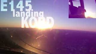 Sunset Landing  Embraer E145 Cockpit  OHare KORD [upl. by Boswell663]