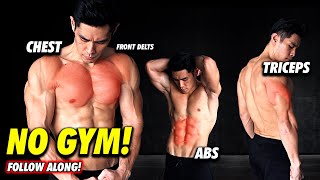 No Equipment Chest Triceps amp Abs [upl. by Ekoorb]