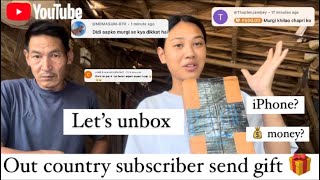 Subscriber from out country send gifts  lets unbox  Arunachal Pradesh village lifestyle vlog 🇮🇳 [upl. by Annasiul]