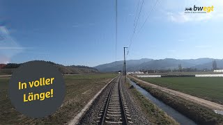 Führerstandsmitfahrt von Freiburg nach Elzach mit bwegt auf der Elztalbahn [upl. by Ettenaj]