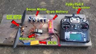 Easy way to assemble FlySky FSi6 X Radio Control System  SERVO  RECEIVER  LIPO BATTERY BLDC [upl. by Sherburne]