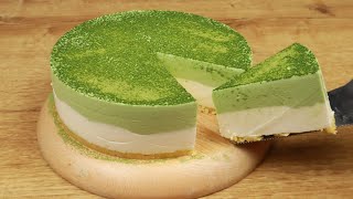 No oven How to make matcha mousse with yogurt  The children really like this dish [upl. by Laucsap]