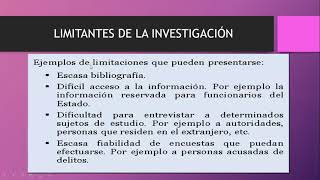 LIMITANTES DE LA INVESTIGACIÓN [upl. by Lahey]