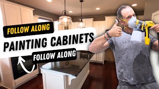 Painting Kitchen Cabinets  Client Job Follow Along [upl. by Anwahsiek]