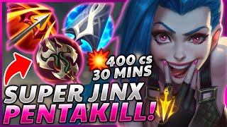 🤮¡BRUTALISIMA PENTAKILL con LA BUILD MAS HORRIBLE de JINX de la TEMPORADA 12 [upl. by Llekram]