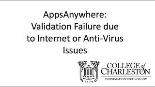 AppsAnywhere Validation Errors Due to Internet Issues [upl. by Oletta]