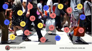 Habituation 8  Saccades with walking background video  Dizzy Clinics Australia [upl. by Aket]