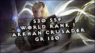 🍀Diablo 3 │ S30 SSF World Rank 1 │ Akkhan Crusader │ GR 150 623 [upl. by Ramon196]