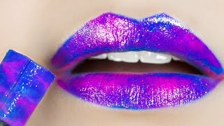 DIY Lipstick amp Lip Balm Out of Candy 3 DIY Makeup Projects Galaxy Rainbow with AlejandraStyles [upl. by Llorrac]