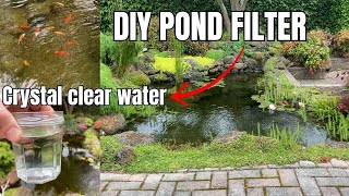 The BEST DIY POND FILTER for CRYSTAL CLEAR WATER [upl. by Werdnael]