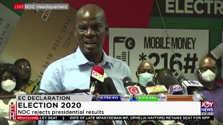 Election 2020 NDC rejects Presidential Results – Haruna Iddrisu – JoyNews 91220 [upl. by Ellives]