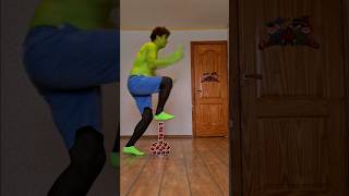 Hulk tries levitation jump over uno and bottle flip shorts fyp magic [upl. by Ybor]