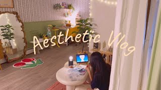 Aesthetic vlog  making basil pasta sketching amp DIY beads keychain [upl. by Denison]