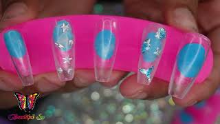 Making press on nails  encapsulated nails  madam glam gel polish [upl. by Ahseket]