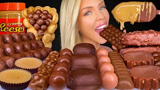 ASMR CHOCOLATE DESSERT MUKBANG Klondike Salted Caramel Ice Cream Milk Duds Candy Aero Chocolate 먹방 [upl. by Asiluy]