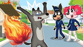 Gray Wolf’s House on Fire  Sheriff Papillon Dobermann to the Rescue  Funny Labrador Story [upl. by Dlareg]