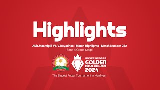 MATCH HIGHLIGHTS Sonee Sports Golden Futsal Challenge 2024  ADh Maamigili VS V Keyodhoo [upl. by Aeli172]