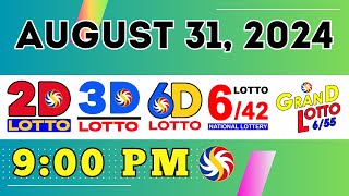 Lotto Result August 31 2024 ⚡ Full LIST of PCSO Result [upl. by Suoinuj578]