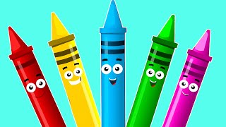 Five Little Crayons  More Learning Videos amp Kids Songs [upl. by Ahens721]