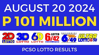 Lotto Result Today 9pm August 20 2024  PCSO Complete [upl. by Ssur261]