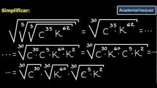 Radicación con Expresiones Algebraicas Ejercicio 5 [upl. by Itsyrk]