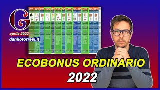 ECOBONUS 2022  come e quando si applica l’agevolazione ordinaria [upl. by Helbonna]