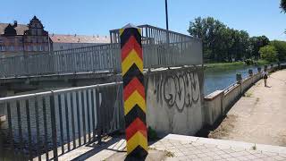 🇩🇪 Guben Gubin Germany Walk Bridge on the Polish German border in Guben Gubin 4K [upl. by Evilo]