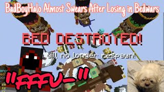 BadBoyHalo Almost Swears After Losing in Bedwars ft Rat cam [upl. by Dex]