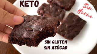 BROWNIE FIT KETO  SIN HORNO 😍 Fácil y Rápido  SIN AZÚCAR [upl. by Nrublim]