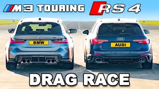 BMW M3 Touring v Audi RS4 DRAG RACE [upl. by Rolyat]