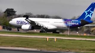 The Azores Glider Famous Air Transat Airbus A330243 CGITS Arrives amp departs Manchester 2513 [upl. by Fania390]