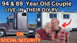 RV LIving 94 amp 89 yr old couple live in their DIY rv on social security [upl. by Senoj60]