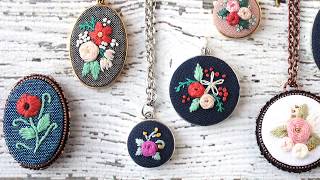 Embroidery Necklaces  How to put embroidery in a necklace [upl. by Clovis]