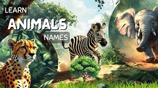 Animals names for kids I Kids English educational video [upl. by Areemas]