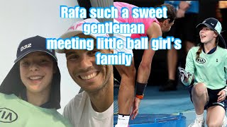 Australian Open 2020 Nadal hits ball girl kisses her and gifts her his headband [upl. by Dace271]